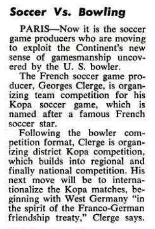 Article sur le championnat KOPA Le Soccer dans Billboard du 20 avril 1963