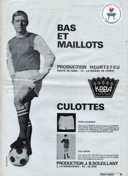 Publicité Maillot et short Kopa dans France football